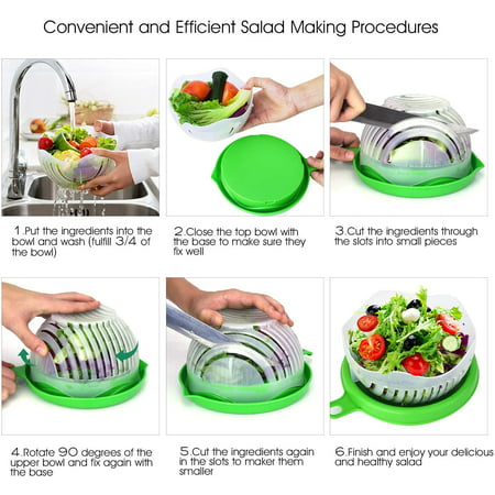 Second Fresh Salad Maker Cutter Bowl Tools Slicer Vegetable Easy Slicer  Peeler